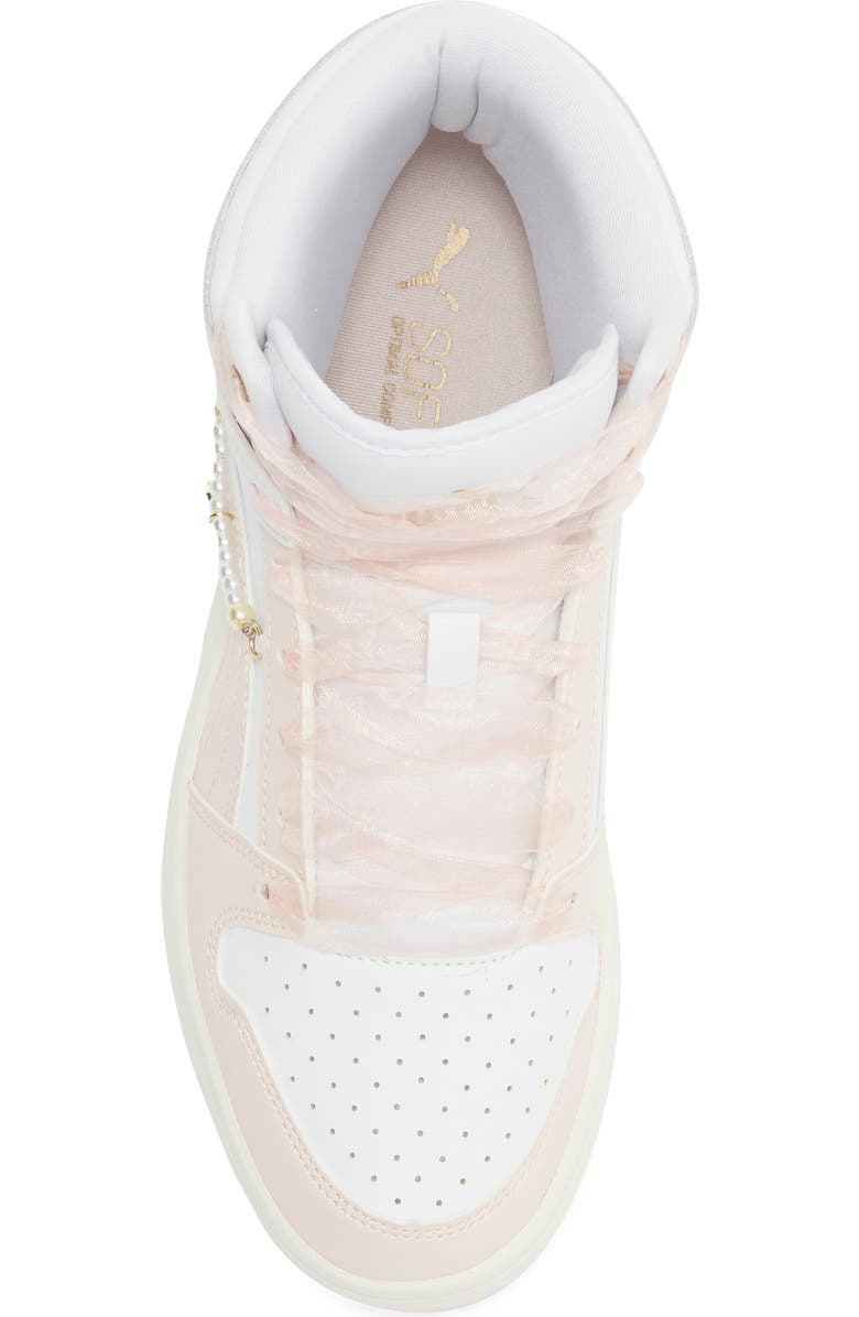 PUMA Rebound Layup High Top Sneaker, Alternate, color, Puma White/ Jasmine / Gold