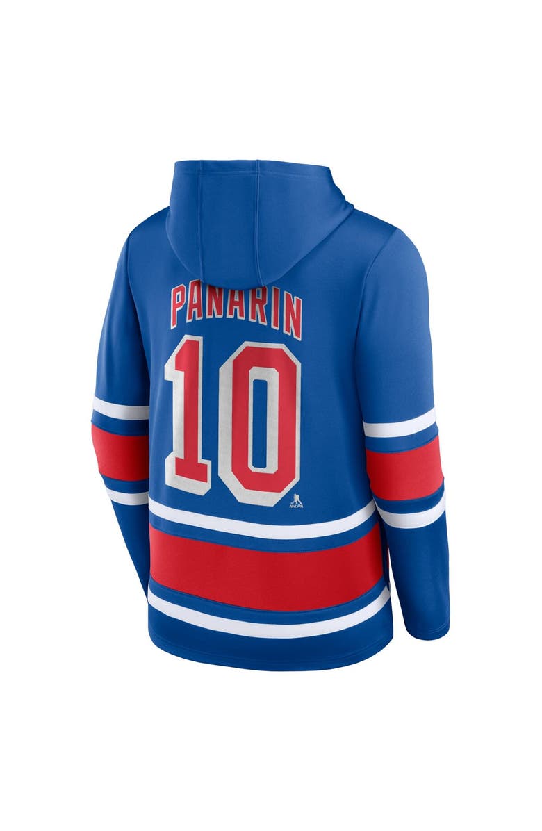 FANATICS Men's Fanatics Branded Artemi Panarin Royal New York Rangers Name & Number Lace-Up Pullover Hoodie, Alternate, color, 