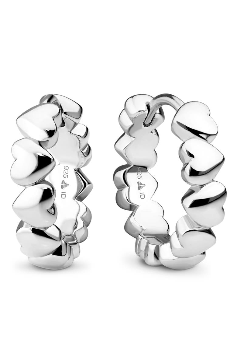 DEVATA Sweet Heart Huggie Hoop Earrings, Main, color, Silver