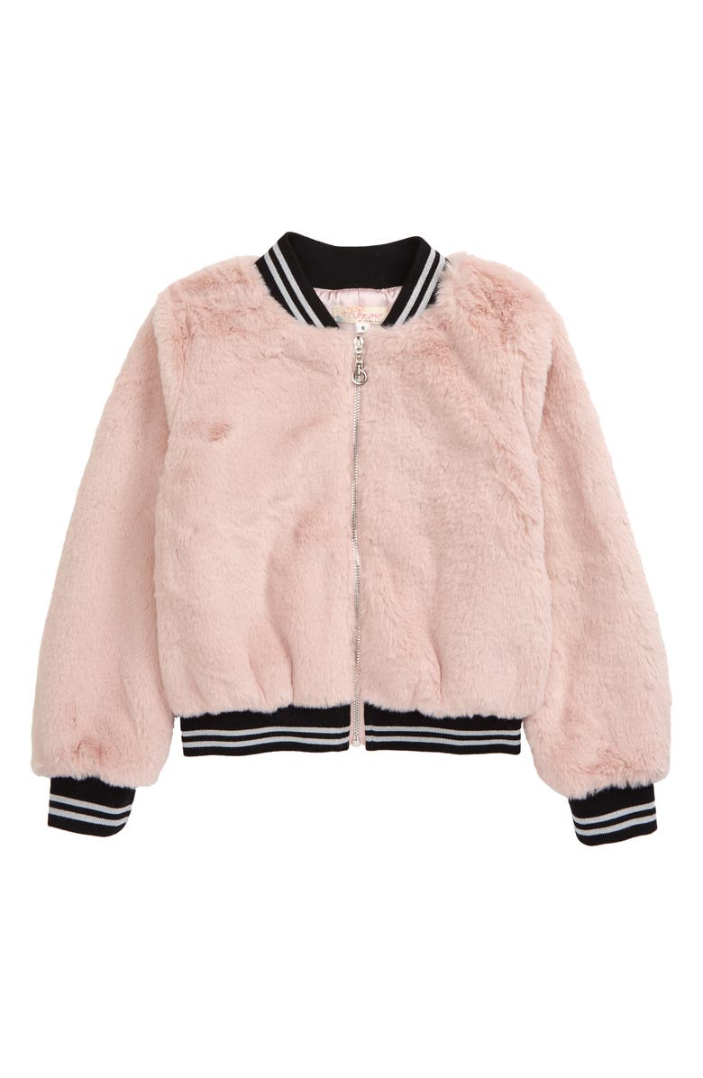 Truly Me Faux Fur Bomber Jacket, Main, color, 