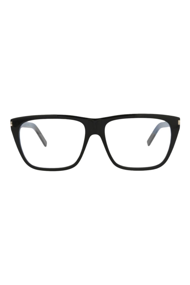 57mm Square Optical Frames, Main, color, BLACK BLACK TRANSPARENT