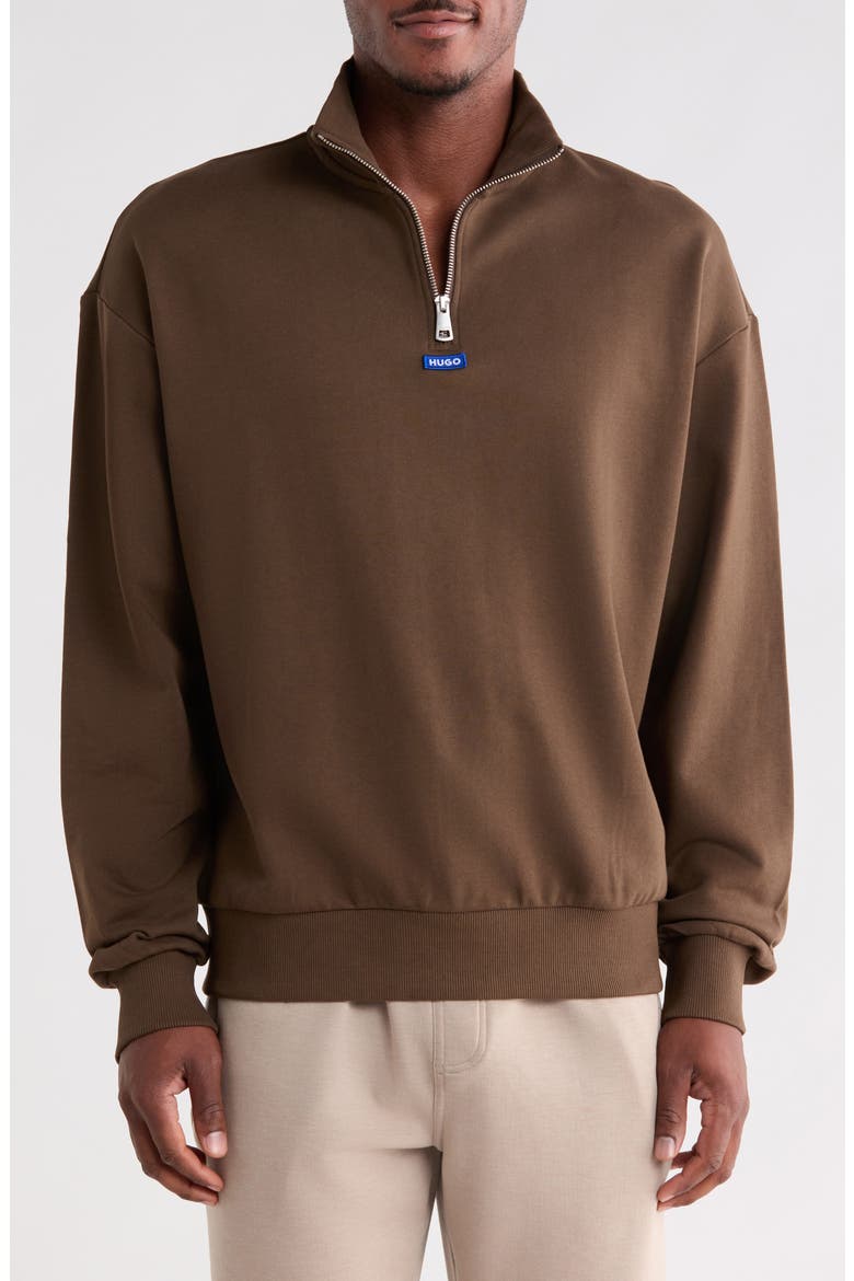 Neeler Half Zip Pullover, Main, color, DARK BROWN