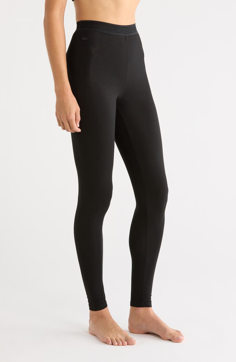 Lacoste Loungewear Leggings, Alternate, color, Black