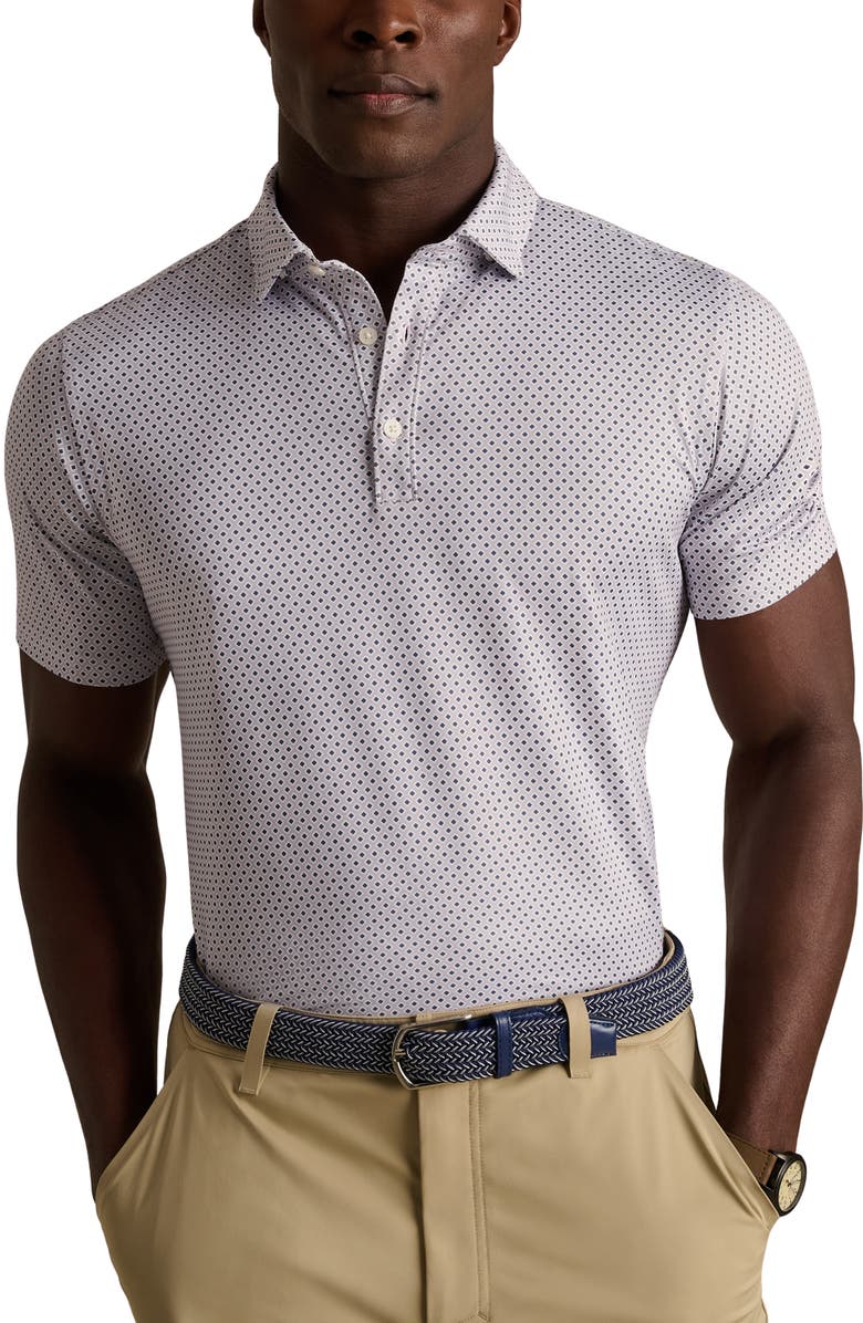 Rhone Drive Time Performance Polo, Main, color, Lilac Rain Geo