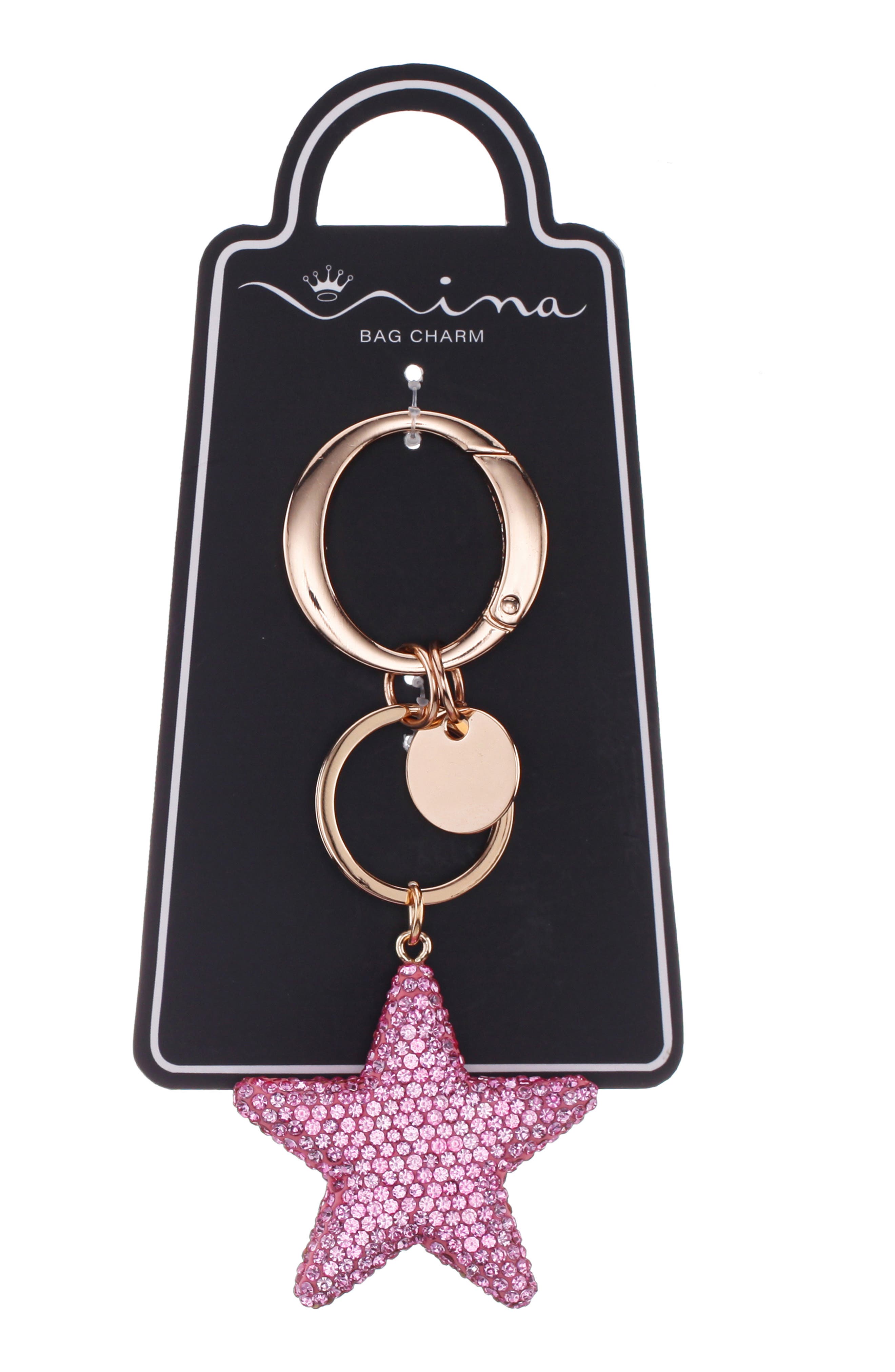 Crystal Embellished Star Bag Charm, Alternate, color, ICY PINK
