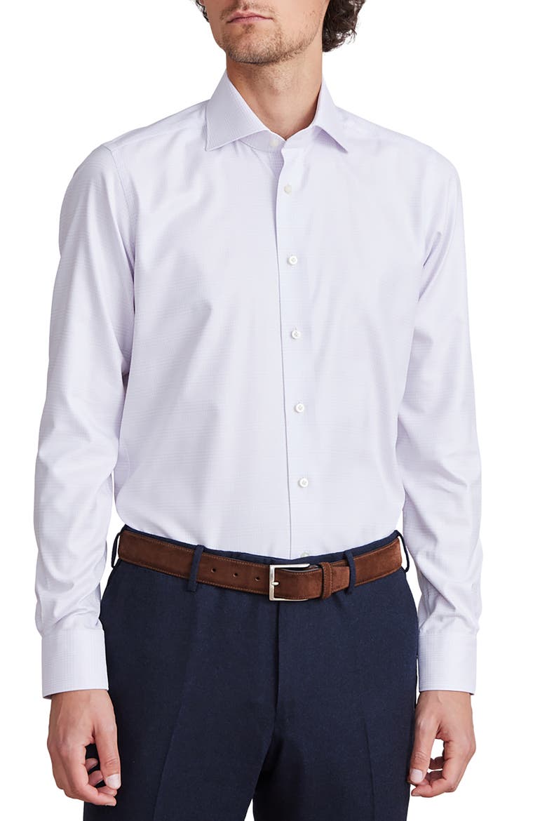 Modern Fit Check Cotton Dress Shirt, Main, color, LIGHT PASTEL PINK