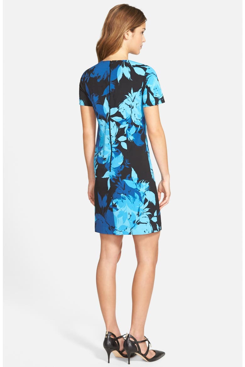 'Natasha' Floral Print Dress, Alternate, color, BLUE BLACK