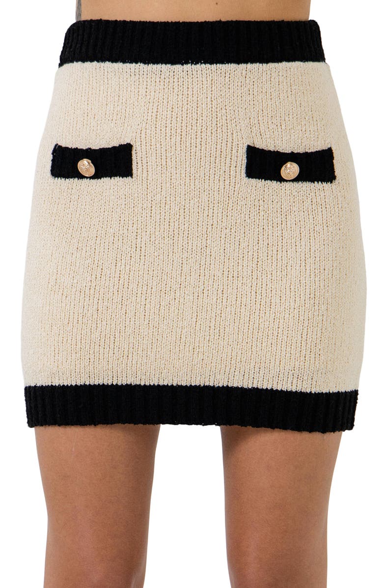 Endless Rose Button Detail Miniskirt, Alternate, color,