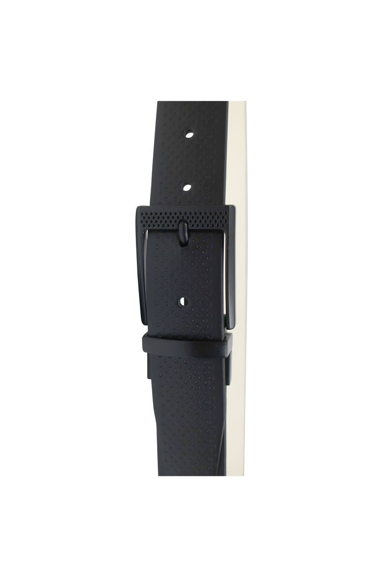 Golf Reversible Embossed Perf to Smooth Texture Leather Belt, Alternate, color, Black/White