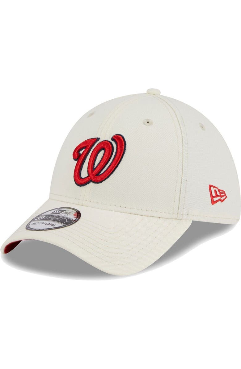 New Era Men's New Era Cream Washington Nationals Chrome Team Classic 39THIRTY Flex Hat, Main, color,