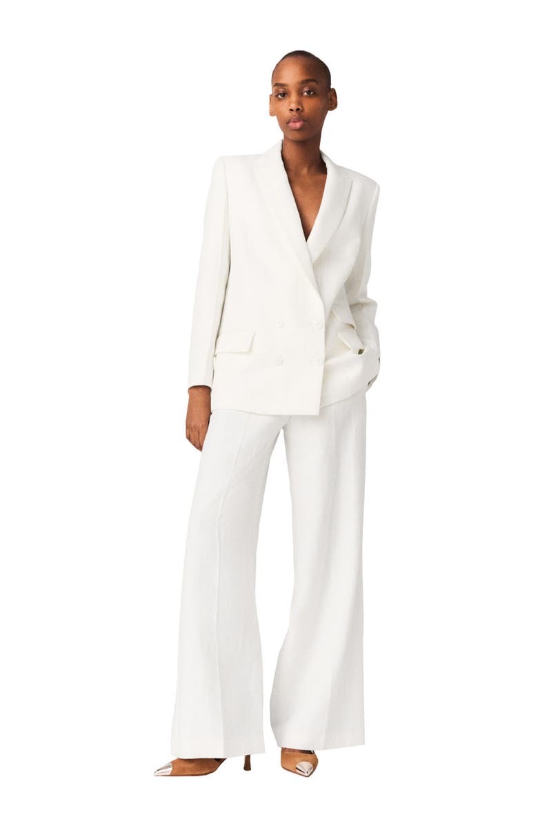 maje Double-breasted suit jacket, Alternate, color, White