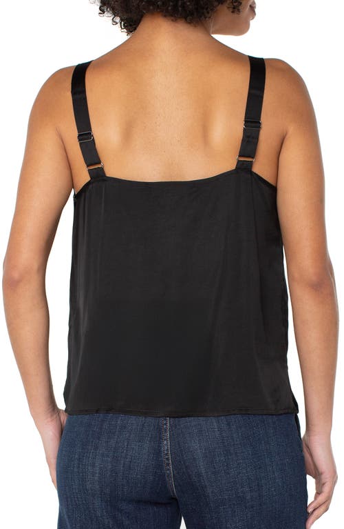 Liverpool Los Angeles Lace Trim Satin Camisole In Black