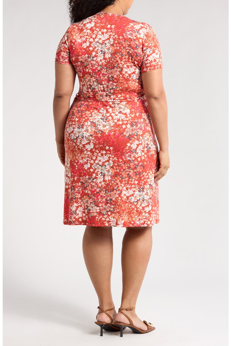 Jersey Wrap Dress, Alternate, color, RUST