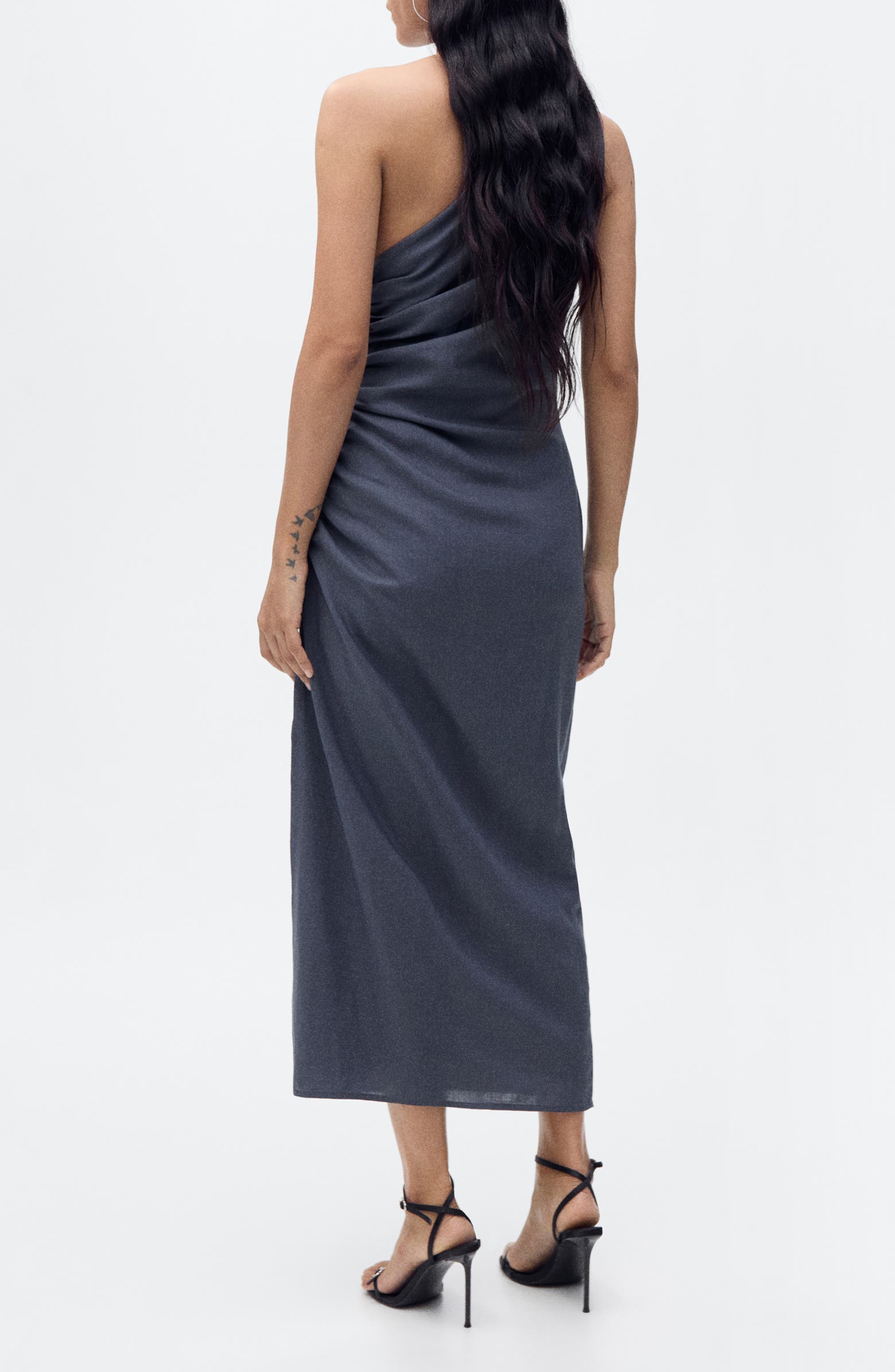 MANGO Asymmetric Ruched Dress | Nordstromrack
