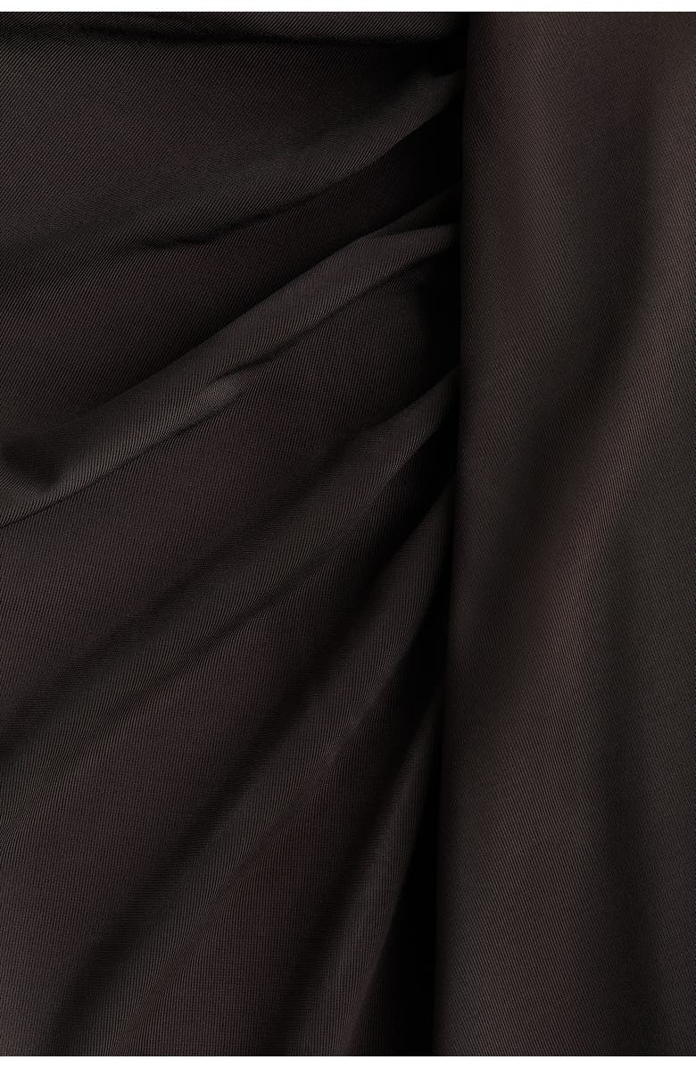 H&M Draped Jersey Skirt, Alternate, color, Dark Brown