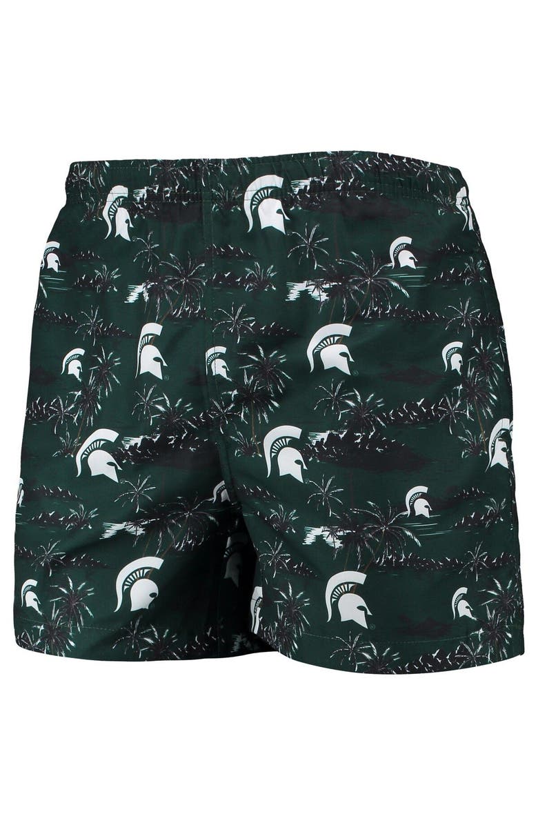 FOCO Men's FOCO Green Michigan State Spartans Island Palm Swim Trunks, Alternate, color, Green