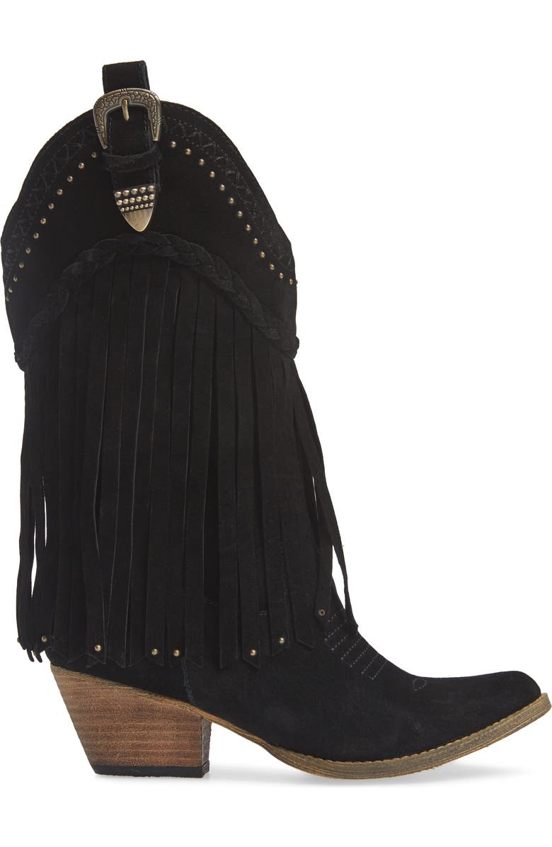 Very Volatile Anderson Fringe Western Boot, Alternate, color,