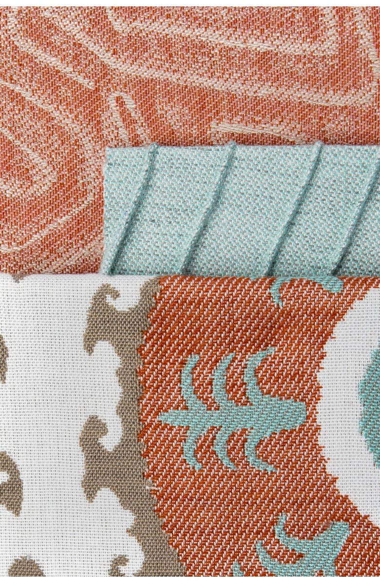 Elaine Smith Tidal Glacier Hand pleated Indoor & Outdoor Woven Accent Pillow, Alternate, color, Glacier