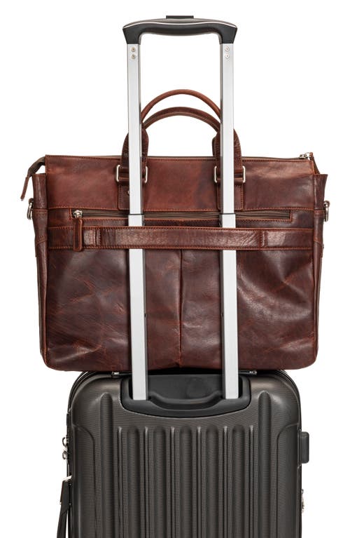 Mancini Leather Briefcase In Brown