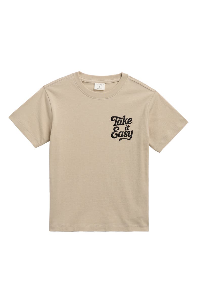 PacSun Kids' Take It Easy Embroidered T-Shirt, Main, color, Taupe