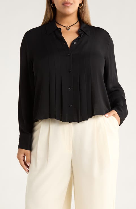 Tux Pleated Button-Up Shirt (Plus)
