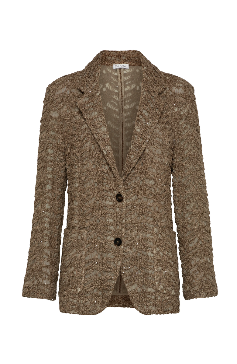 Brunello Cucinelli Foliage Lace blazer, Main, color, 