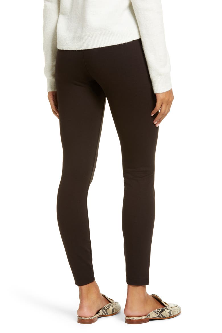 'Lyssentials Center Seam Ponte Leggings, Alternate, color, DOUBLE ESPRESSO
