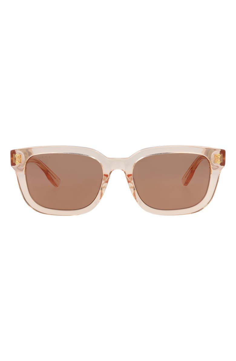 Gucci 54mm Rectangular Sunglasses, Main, color, Orange Red
