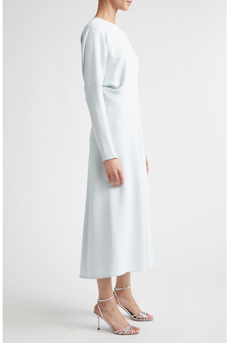 Long Sleeve Stretch Crepe Midi Dress, Alternate, color, GLACIAL BLUE