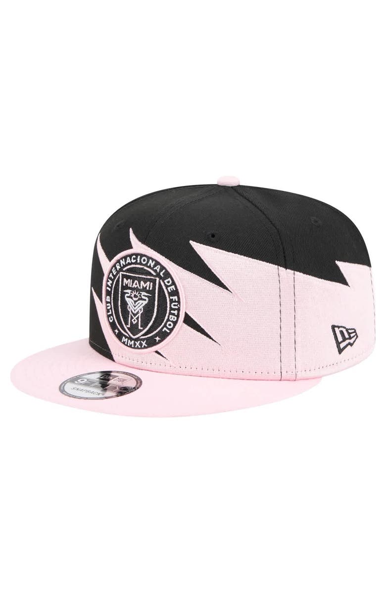 New Era Men's New Era  Black/Light Pink Inter Miami CF Jagged 9FIFTY Snapback Hat, Main, color, 