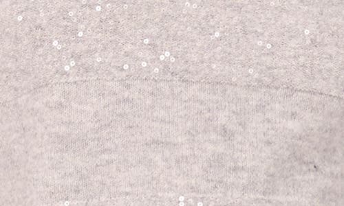 Halogen ® Mock Neck Sequin Stripe Sweater In Gray