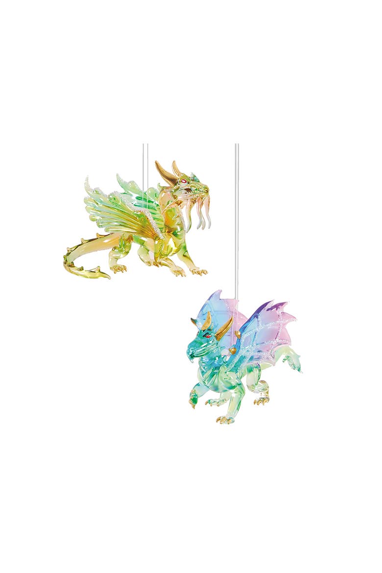 Winged Dragon Ornament A/3, Alternate, color, Blue