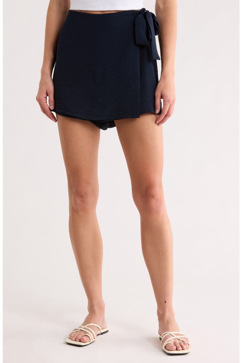 Airflow Wrap Tie Skort, Main, color, NAVY
