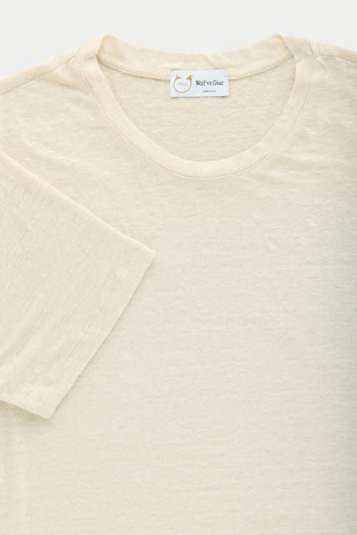 Wolf Vs. Goat (wvg) Short Sleeve Linen Crew Neck Tee In Brown