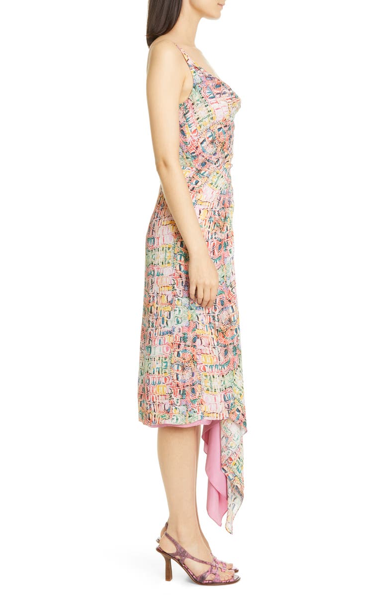 Sies Marjan Drape Neck Print Crepe Slipdress, Alternate, color, 