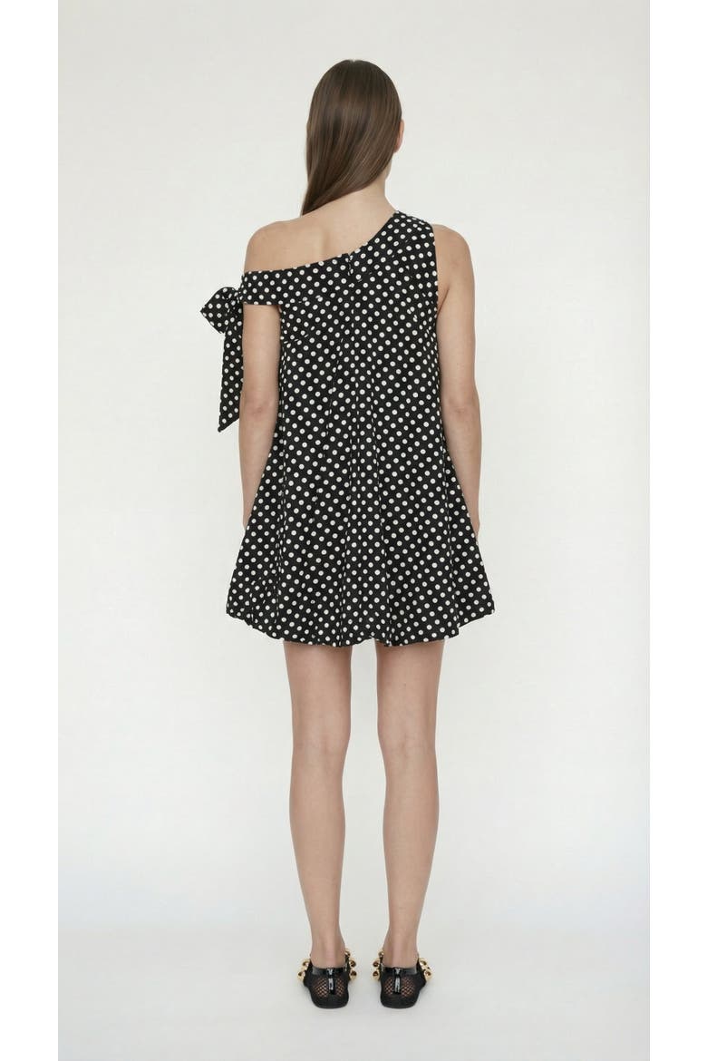 Bow Bubble Polka Dot Dress, Alternate, color, Black