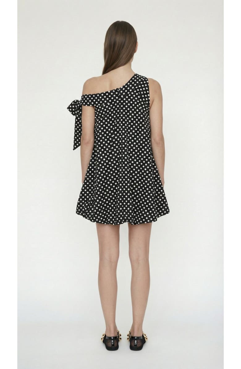 Elexiay Bow Bubble Polka Dot Dress, Alternate, color, Black
