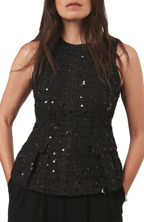 Mint Velvet Embellished Backless Waistcoat In Black