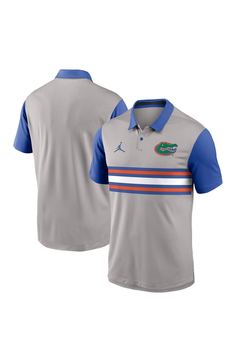 Jordan Brand Men's Jordan Brand Gray/Royal Florida Gators Vapor Performance Polo, Main, color, Gray
