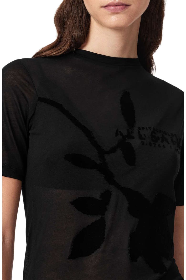 Athea Sheer Graphic Tee, Alternate, color, BLACK
