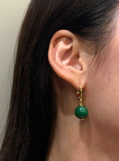 Seree Nadene Jade Drop Earrings In Green
