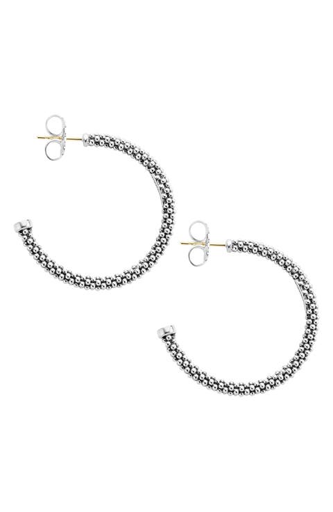 Caviar Hoop Earrings