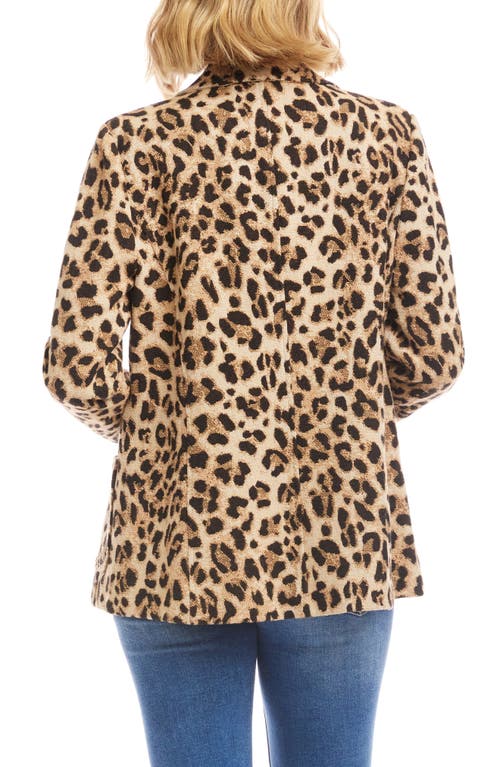 Karen Kane Leopard Print Jacquard Blazer In Brown
