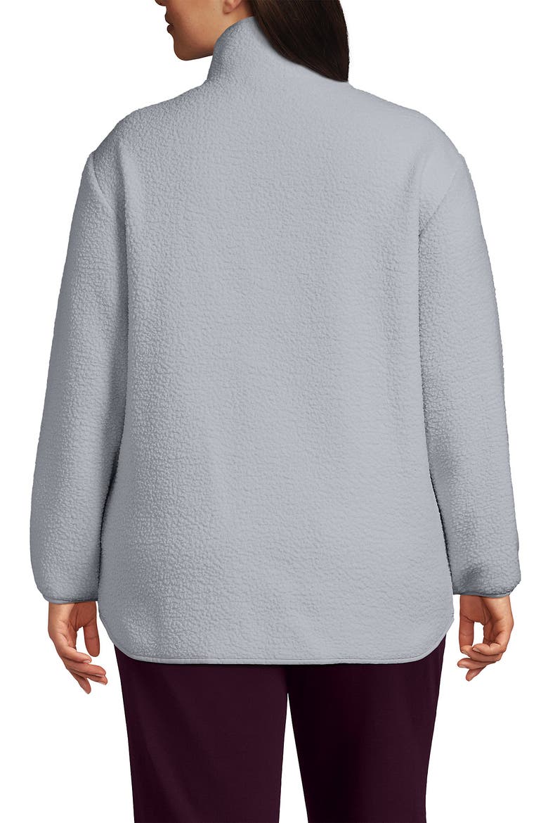 Plus Size Cozy High Pile Full Zip Fleece Jacket, Alternate, color, Pale Gray