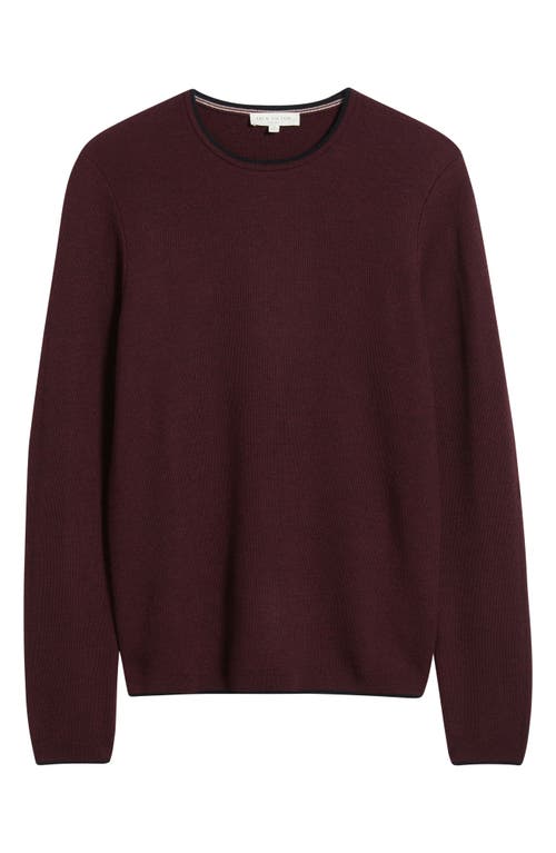 Jack Victor Belvedere Tipped Merino Wool Sweater In Burgundy