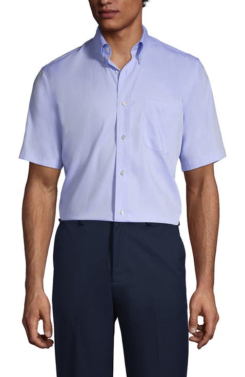School Uniform  Short Sleeve No Iron Pinpoint Dress Shirt