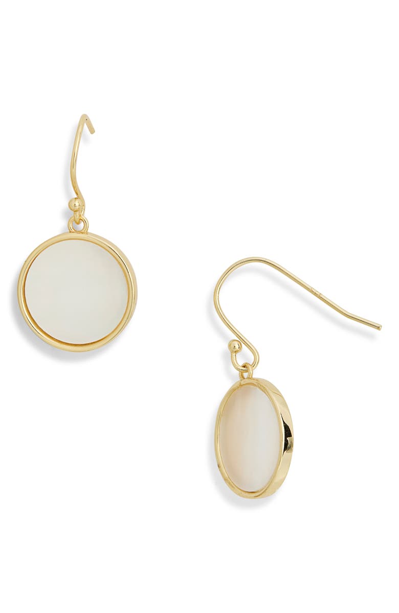 ARGENTO VIVO Mother-of-Pearl Coin Drop Earrings, Main, color, Gold