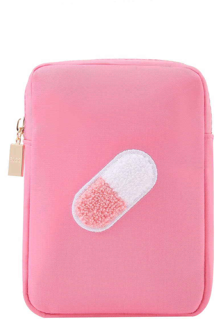 Mini Pill Cosmetics Bag, Main, color, BUBBLEGUM PINK