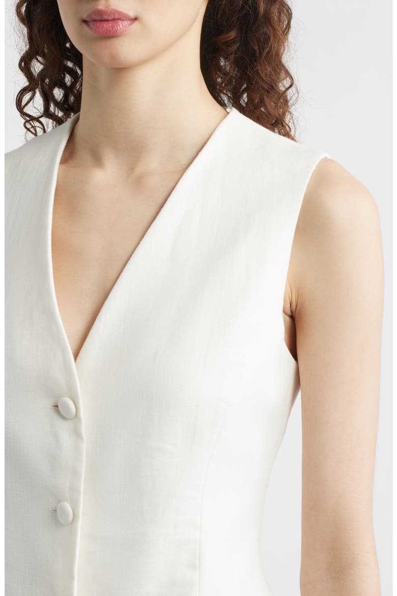 Eloise Linen Vest, Alternate, color, WHITE
