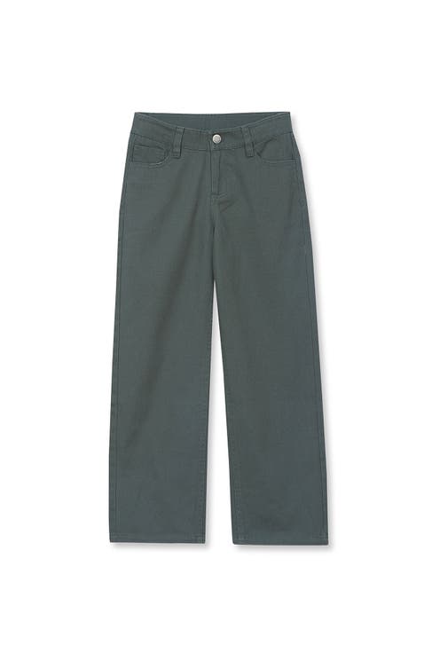 Girls Wide Leg Twill Pants
